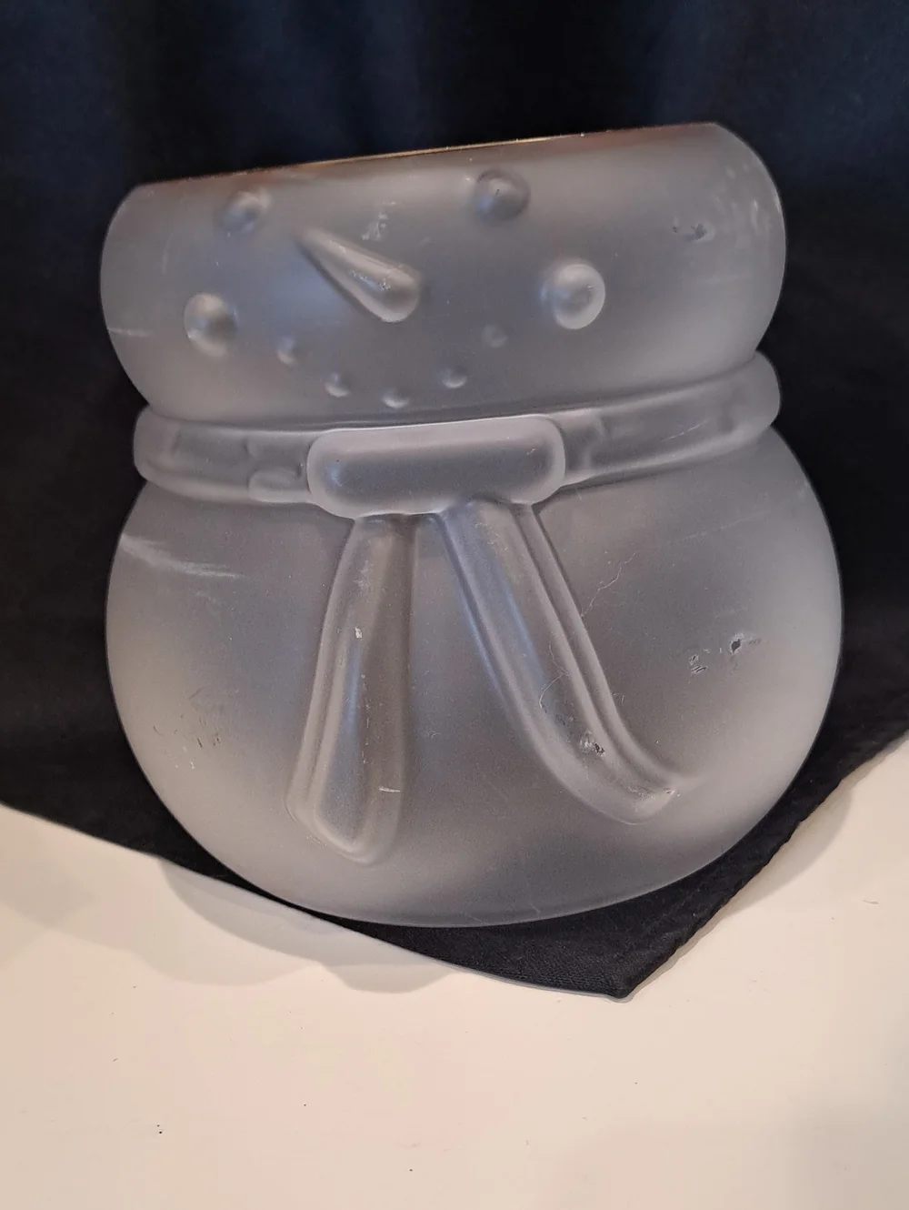 Frosted Glass Snowman Candle Sleeve Fits Up To 4.5